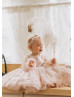 Blush Pink Pearl Embellished Tulle Flower Girl Dress Baby Girl Dress